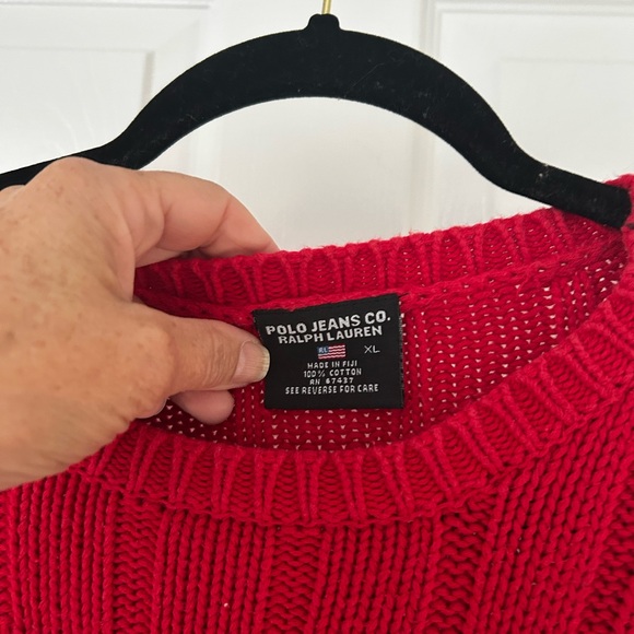Polo by Ralph Lauren Red Sweater with Flag Detail - Picture 3 of 4